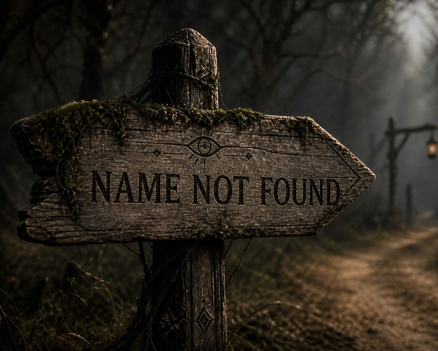 “NAME NOT FOUND” Sign