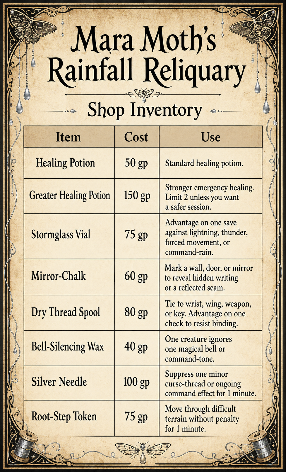 Shop Inventory