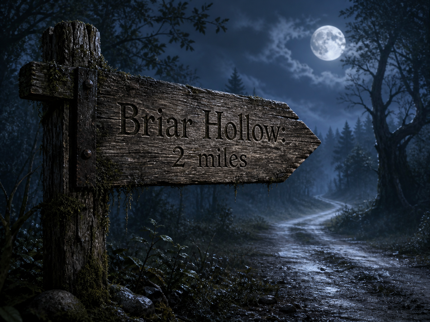 Shifting Signpost: Briar Hollow: 2 miles