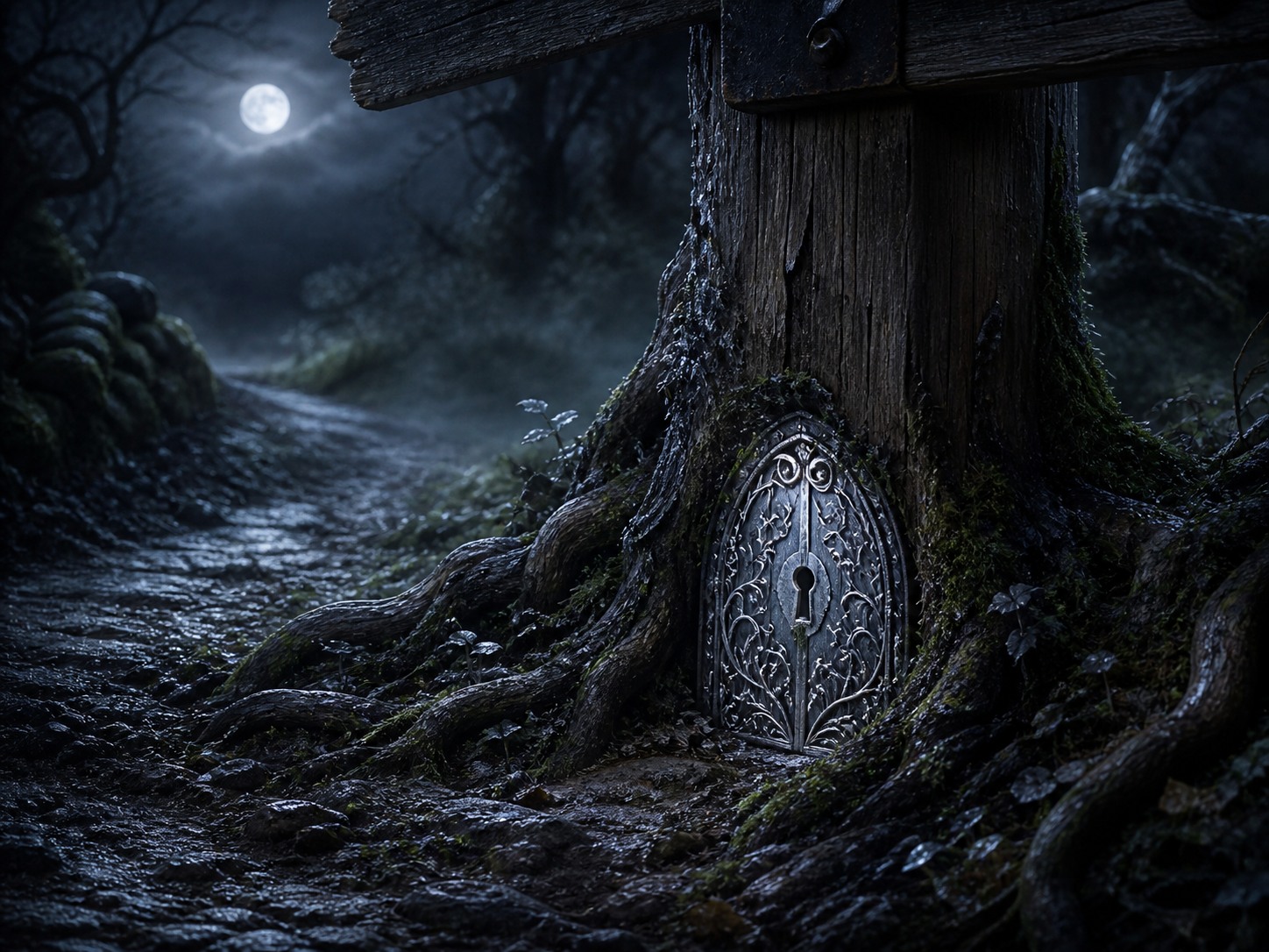 Hidden Tiny Door at the Signpost