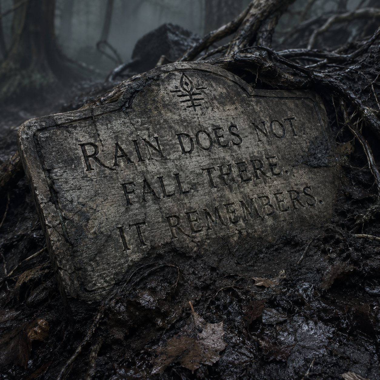 Rain Does Not Fall There Sign